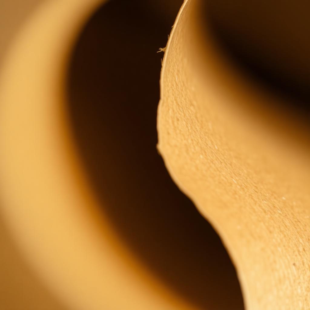 Textured brown kraft paper roll close-up